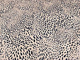 Тканина супер софт, леопардовий принт на бежевому фоні. №2230, фото 5