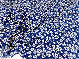Тканина супер софт, білі квіточки на синьому фоні. №2233, фото 6