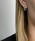 Срібні сережки Кільця, родій 1338.10р, фото 3