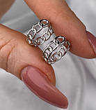 Срібні сережки Кільця, родій 1338.10р, фото 4