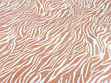 Тканина супер софт принт зебра на бежевом фоні. №2234, фото 7