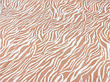 Тканина супер софт принт зебра на бежевом фоні. №2234, фото 9