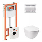 Комплект інсталяція Qtap Nest з панеллю змиву квадратною (QT07335176W0133M425M06028CRM)