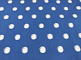 Тканина супер софт горох крупний на синем фоні. №2237, фото 3