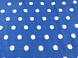 Тканина супер софт горох крупний на синем фоні. №2237, фото 2