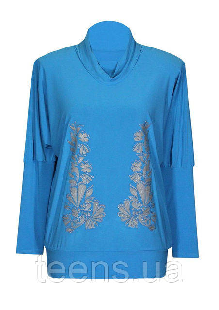 Элегантная туника летучая мышь на манжете - фото teens.ua