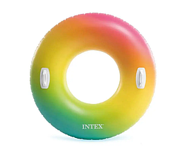Надувне коло надувне з ручками Intex Кольорова крапля 119 см 58202