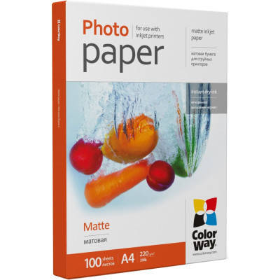 Фотопапір ColorWay A4 220г matte 100л (PM220100A4), фото 2