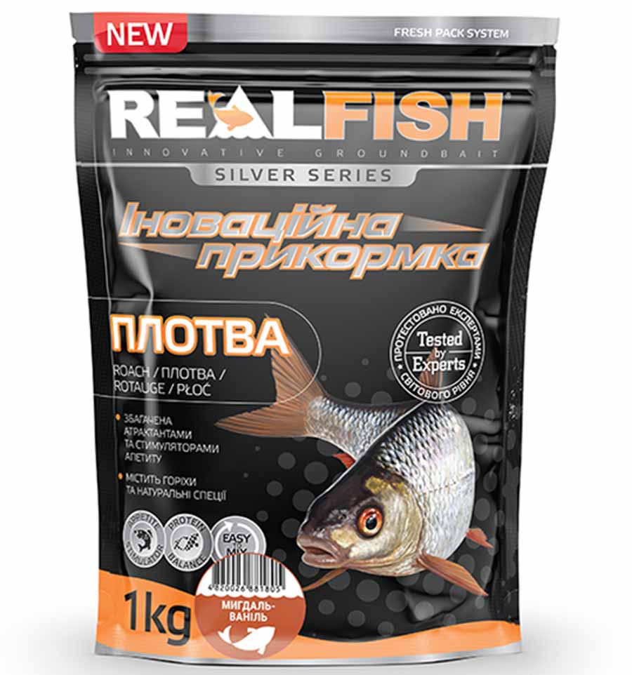 Прикормка RealFish "Плотва Мигдаль/Ваніль" 1kg