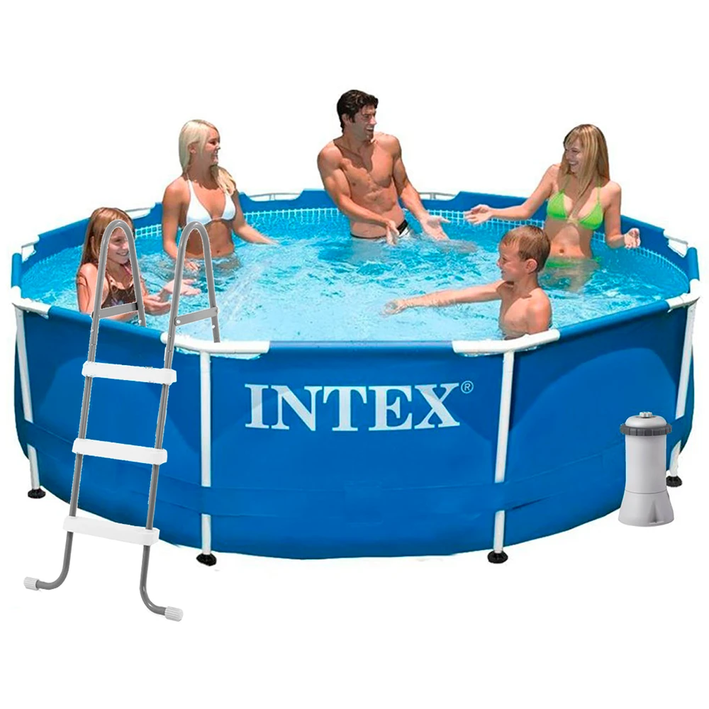 Каркасний басейн Intex 28200 - 5, 305 х 76 см (2 006 л/год, сходи, тент, підстилка)