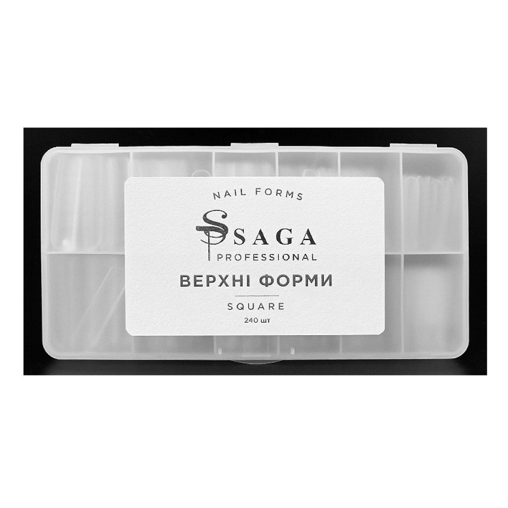 Верхні форми квадрат для нарощування нігтів Saga Professional Square 240 шт