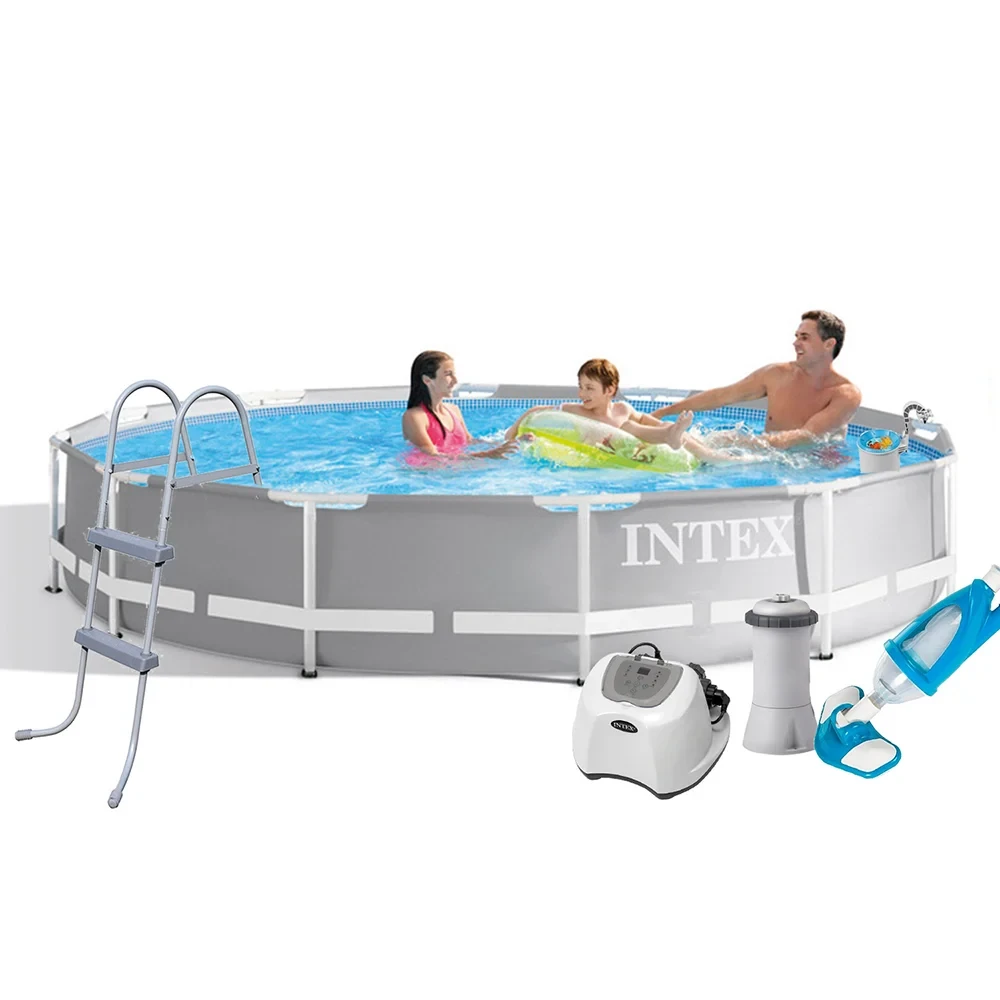 Каркасний басейн Intex 26710 -7, 366 x 76 см (4 г/год, 3785 л/год, тент, підстилка, сходи, набір для догляду)