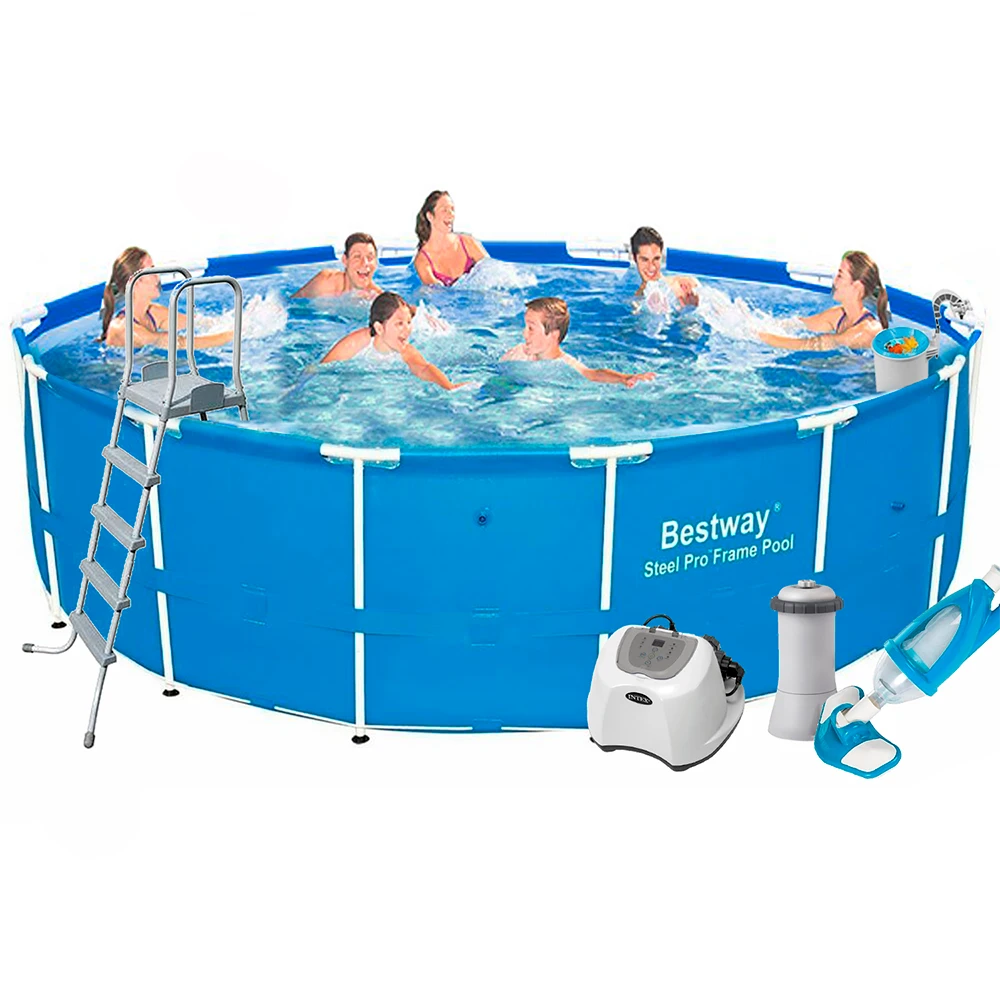 Каркасний басейн Bestway 5612U - 6, 427 х 132 см (4 г/год, 3785 л/год, сходи, тент, підстилка, набір для