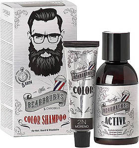 Набір для фарбування 2N (чорний) для волосся бороди та вусів Beardburys, (30 мл/45 мл)