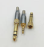 Розбірний роз'єм стереоштекер jack 3.5 мм із різзю на 6.35 мм jack для навушників під паяння Superlux Behringer, фото 2