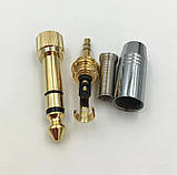 Розбірний роз'єм стереоштекер jack 3.5 мм із різзю на 6.35 мм jack для навушників під паяння Superlux Behringer, фото 3