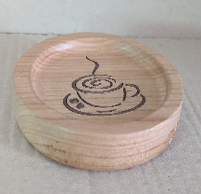 Дерев'яна підставка під чашку D 90 мм h 20 мм черешня
