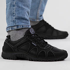 Кросівки чоловічі чорні з пресованої шкіри (UA 15)