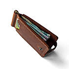 Коньячний затискач для грошей та карток на кнопці Chill Cognac з натуральної шкіри. Тримач для купюр шкіряний, фото 4