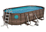 Bestway 56716 каркасний басейн 549 x 274 x 122 см, фільтр-насос, тент, сходи, фото 6