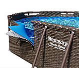 Bestway 56716 каркасний басейн 549 x 274 x 122 см, фільтр-насос, тент, сходи, фото 9