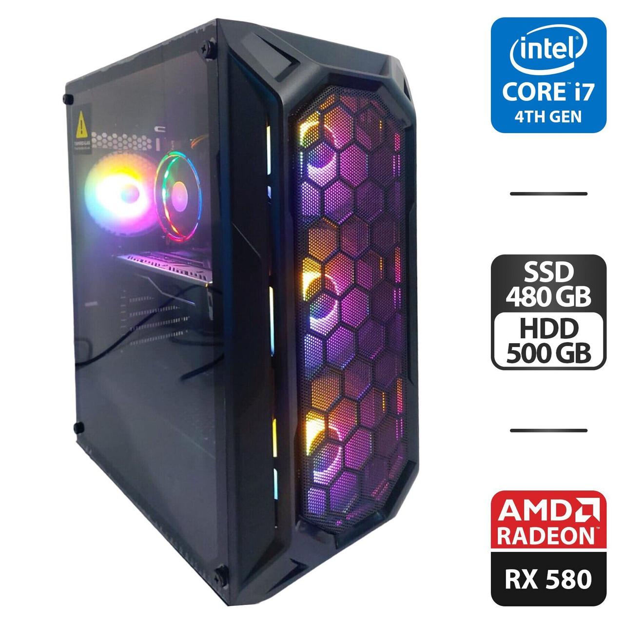 Ігровой ПК 1stPlayer FireBase X6 MT/ Core i7-4770/ 16 GB RAM/ 480 GB SSD + 500 GB HDD/ Radeon RX 580 8GB/ 600W
