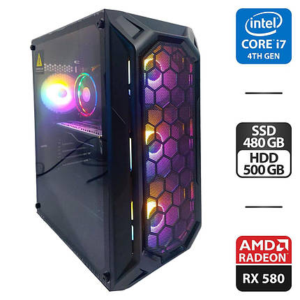 Ігровой ПК 1stPlayer FireBase X6 MT/ Core i7-4770/ 16 GB RAM/ 480 GB SSD + 500 GB HDD/ Radeon RX 580 8GB/ 600W, фото 1