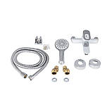 Смеситель для ванны Lidz Latwa 006 (c душевым гарнитуром) (k35) LDLAT006WHI45424 White, фото 6