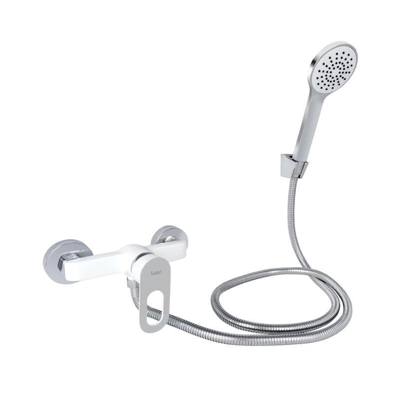 Змішувач для душу Lidz Latwa 010 (з душовим гарнітуром) (k40) LDLAT010WHI45426 White, фото 1