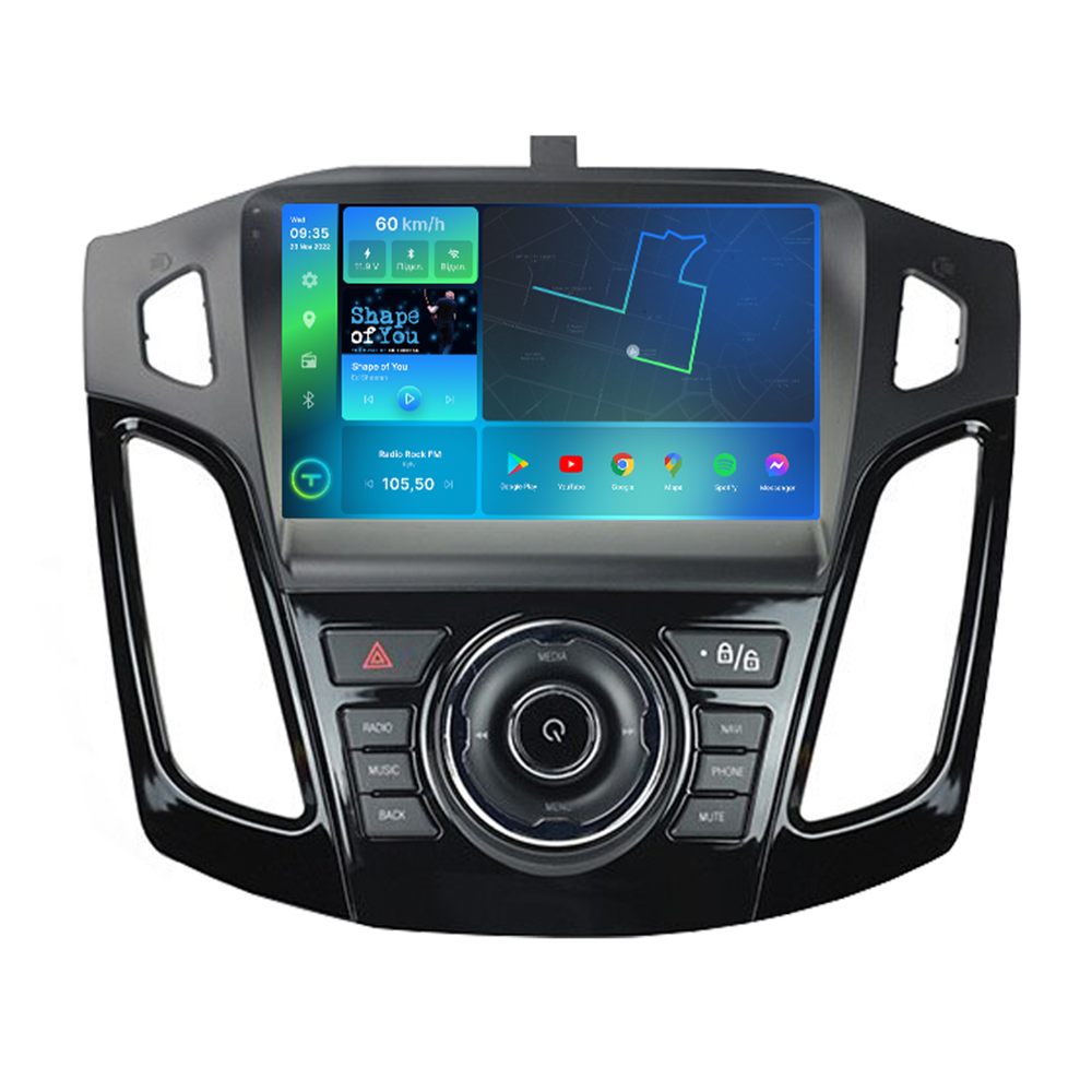 Штатна магнітола 2K Torssen Ford Focus 12-17 чорний глянець з кнопками TOP F9332 4G Carplay DSP
