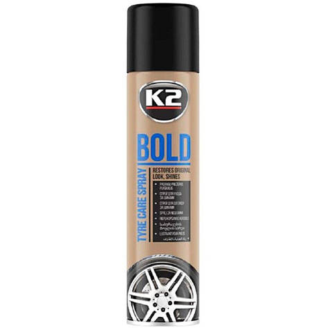 Засіб догляду за шинами (аерозоль) K2 BOLD SPRAY, 600мл, фото 1
