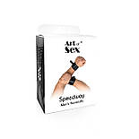 Чоловічі шкіряні наручники Art of Sex — Man Handcuffs Speedway XS-M, колір чорний, фото 4