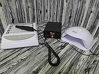 Power bank 3в1 универсал повербанк для манікюру УФ-лампа фрезер вытяжка настольная лампа телефон