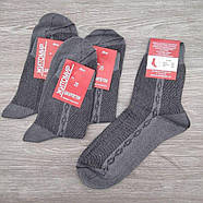 Шкарпетки чоловічі високі літо сітка р.25 сірі Житомир бічний візерунок 30030486, фото 4