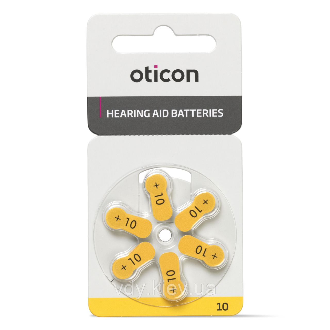 Батарейки для слухових апаратів Oticon 10, 6 шт.