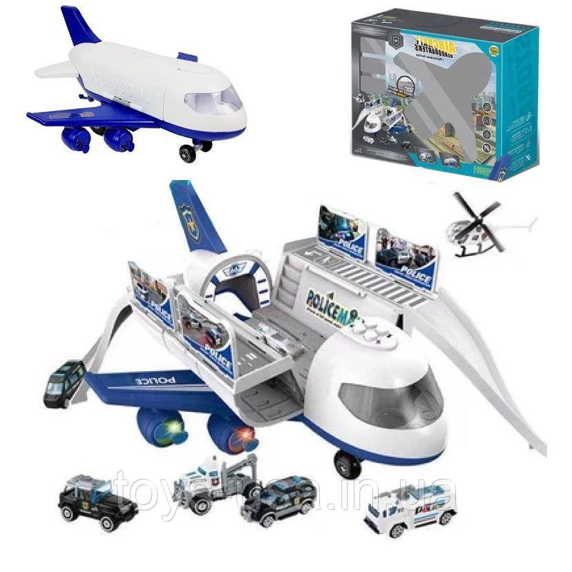 Ігровий набір — вантажний літак із машинками "Police" арт. MH 077, фото 1