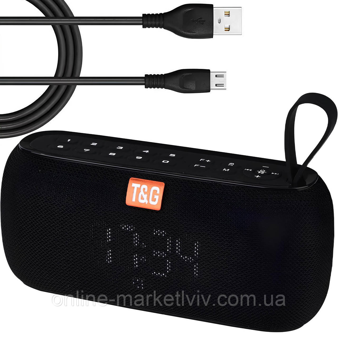 Портативна Bluetooth-колонка з годинником, PowerBank, радіо, TG177 / Блютуз колонка / Бездротова колонка