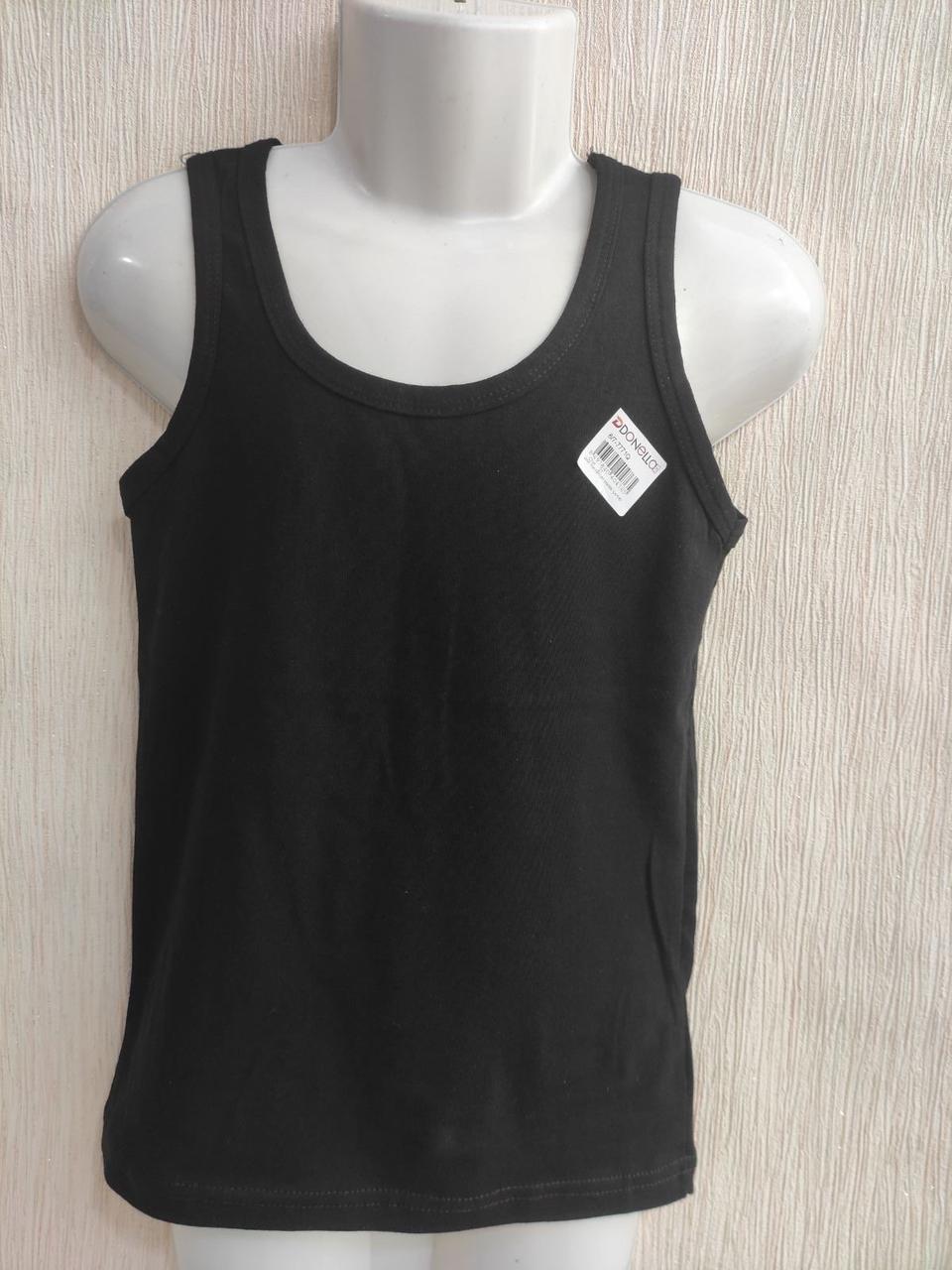 Майка дитяча однотона, р 8/9 років чорна