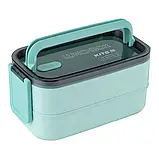 Ланчбокс 1400мл подвійний з наповненням зелений Kite K23-183-2, фото 7