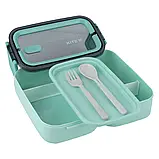 Ланчбокс 1400мл подвійний з наповненням зелений Kite K23-183-2, фото 5