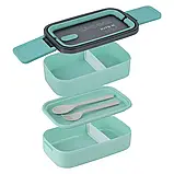 Ланчбокс 1400мл подвійний з наповненням зелений Kite K23-183-2, фото 6