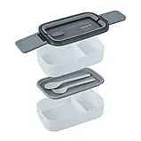 Ланчбокс 1400мл подвійний з наповненням білий Kite K23-183-1, фото 2