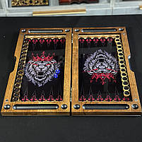 Нарди скляні з дерев'яним какасом Лев 50×24×6см подарункові, фото 6