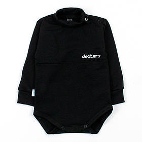 Боді-гольф для малечі з футеру зріст 68 (3 - 6 місяців) Malena Чорний