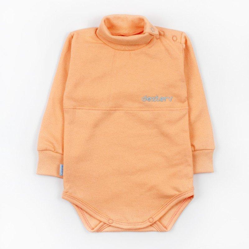 Боді-гольф для малечі з футеру зріст 68 (3 - 6 місяців) Malena Жовтогарячий, фото 1