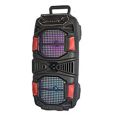 Портативная Bluetooth Колонка KOLAV-X2602 (4"*2/USB/FM/BT/TWS/with colorful light3.7V 1500mA), Чорний, фото 4