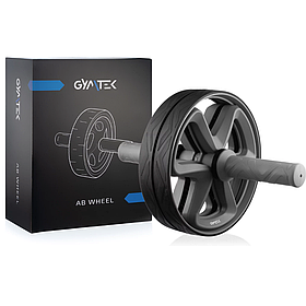 Ролик для преса Gymtek подвійний чорний: для тіла, антиковзна ручка, TPE+PP