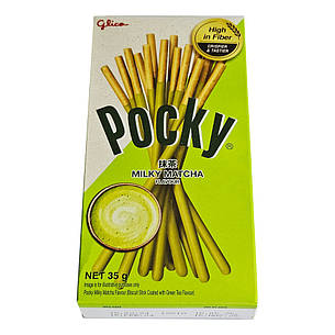 Японські палички Pocky milky matcha з ароматом матча. 35гр. Glico, фото 3