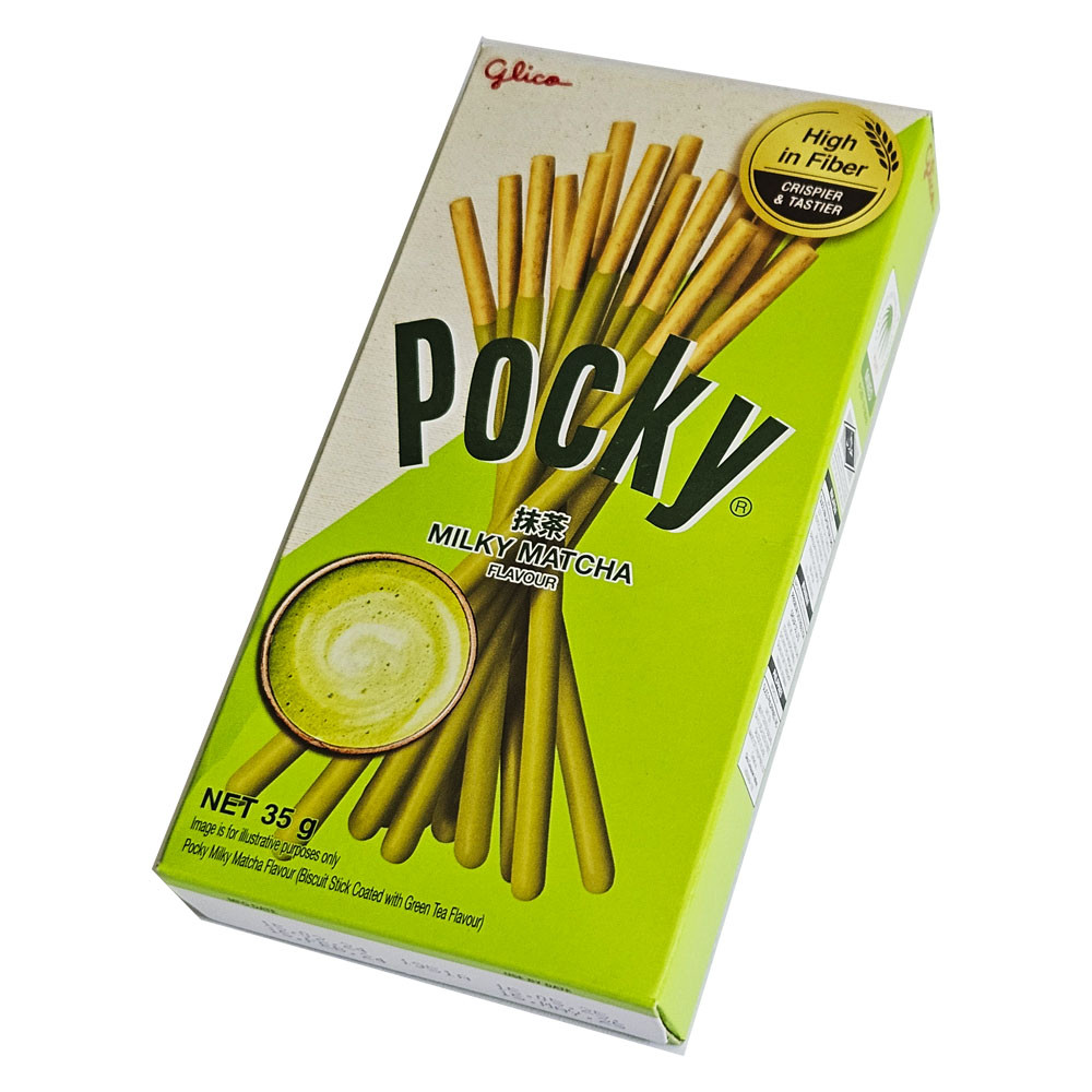 Японські палички Pocky milky matcha з ароматом матча. 35гр. Glico