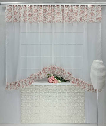 Тюль - арка "Рита Троянди", кухонні штори, фото 1